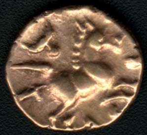 Celtic gold quarter stater of Tasciovanus