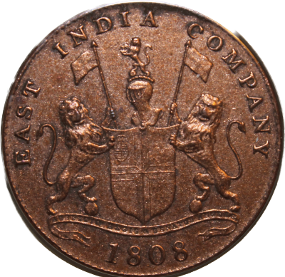 Obverse of a 20 Cash Coin from the wreck of the Admiral Gardner, sank on the Goodwin Sands in 1809.