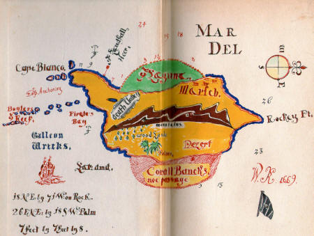 Treasure Map from Captain Kidd and his Skeleton Island; The Discovery of a Strange Secret Hidden For 266 Years by Harold T Wilkins