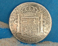 Spanish 8 Reale solid silver coin from the Halsewell wreck site